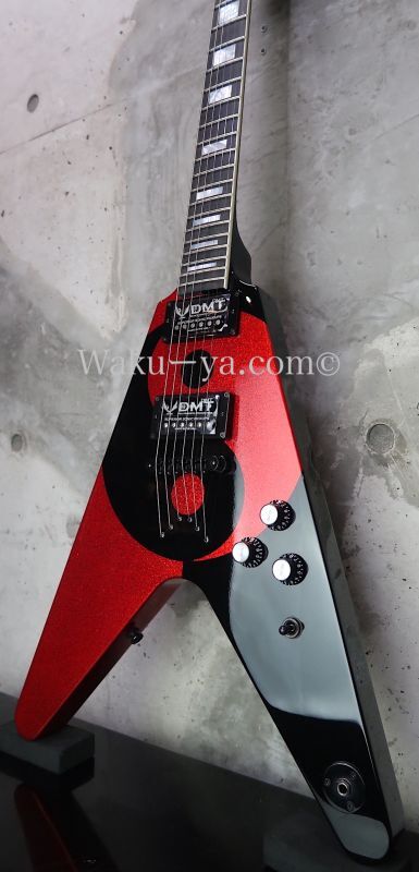 Dean USA Custom Shop Michael Schenker Flying V Yin Yang / Black & Red Sparkle