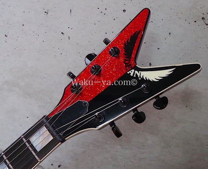 Dean USA Custom Shop Michael Schenker Flying V Yin Yang / Black & Red Sparkle