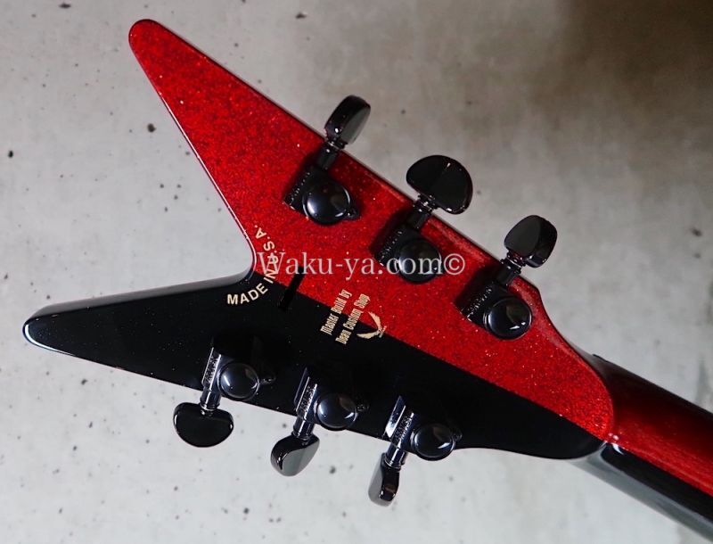 Dean USA Custom Shop Michael Schenker Flying V Yin Yang / Black & Red Sparkle