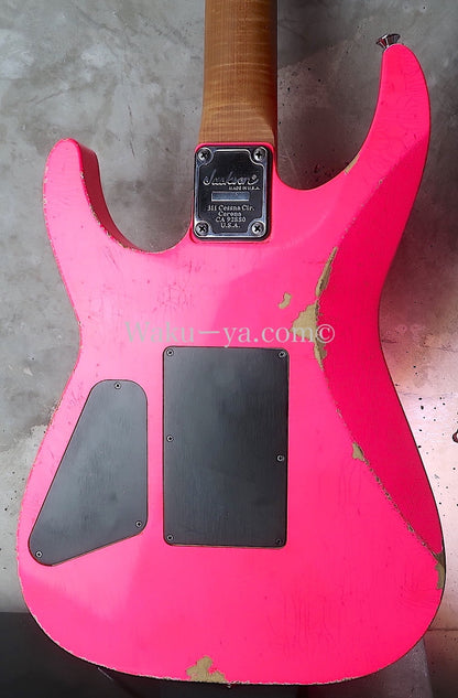 Jackson USA Custom Shop " Master Built" Dinky HSH Relic / Neon Pink